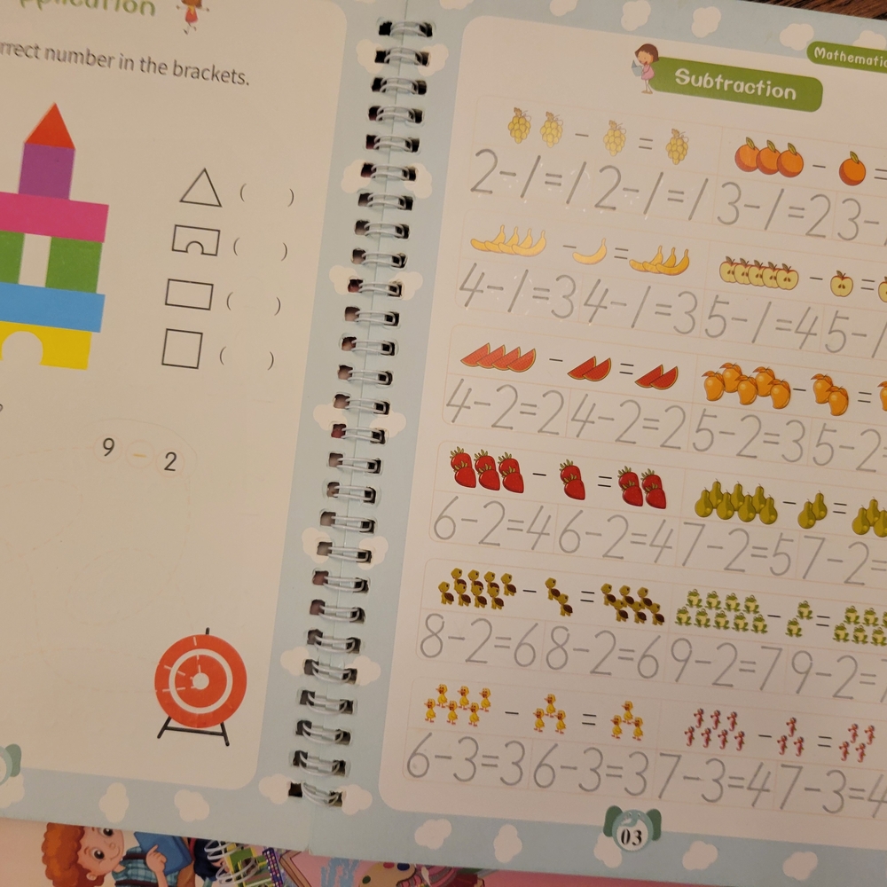 Practice Copybook Set for Kids - With Invisible Ink Pens - Picture 2 of 8